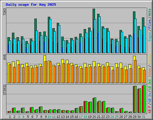 Daily usage for May 2025