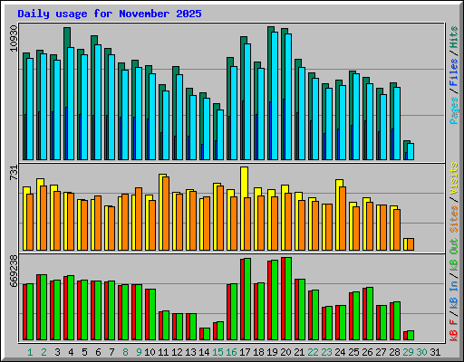 Daily usage for November 2025