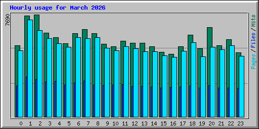 Hourly usage for March 2026