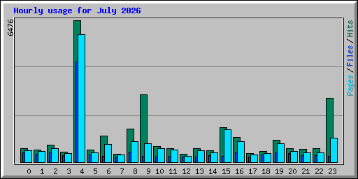 Hourly usage for July 2026